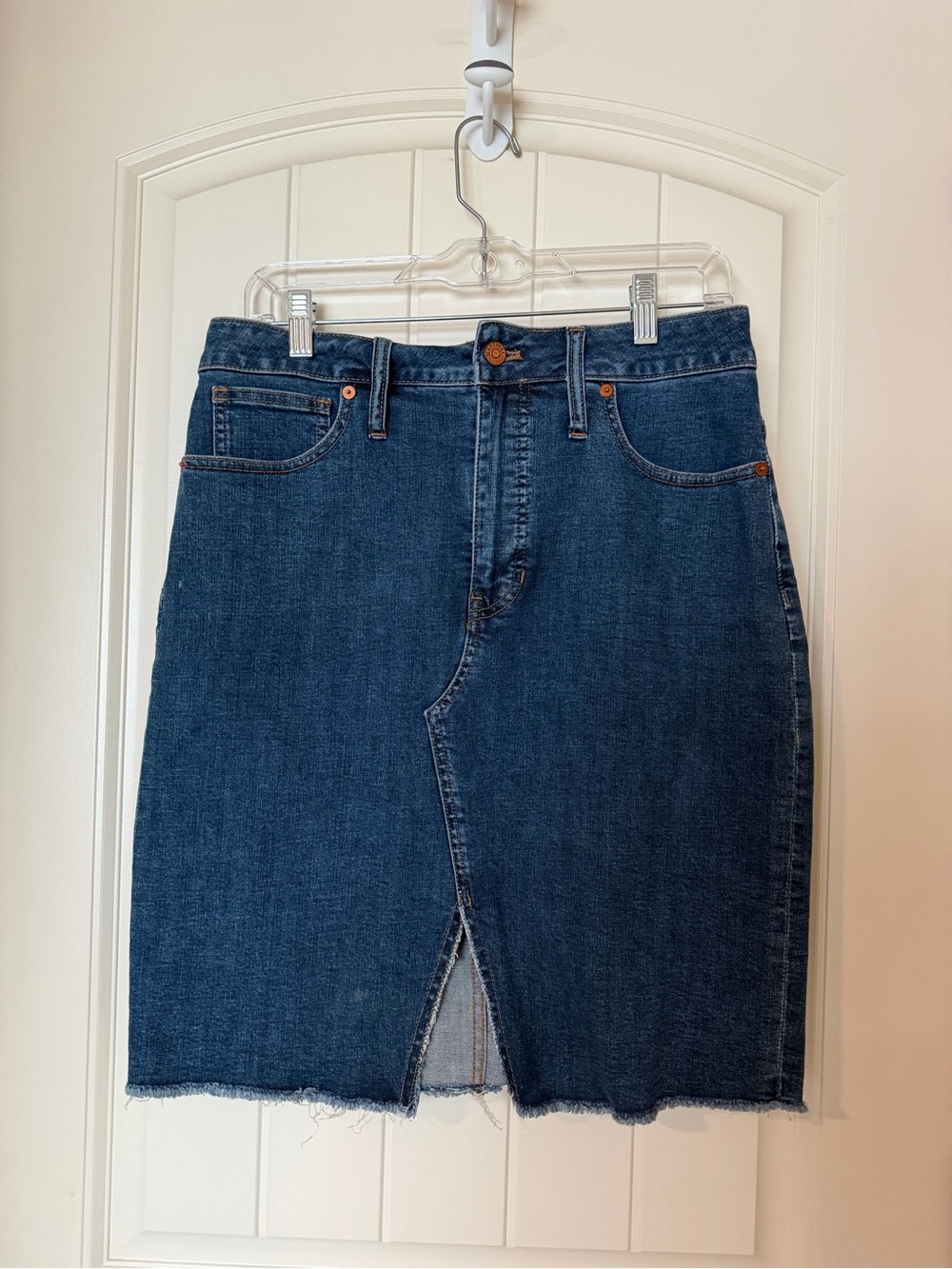Madewell Stretch Denim Pegged Skirt with Front Slit